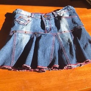 Jean skirt with shorts